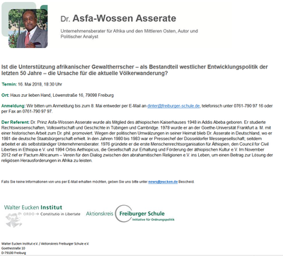 Lecture Dr. Asfa-Wossen